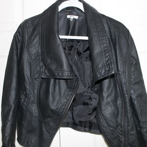 Faux Leather Bomber Jacket